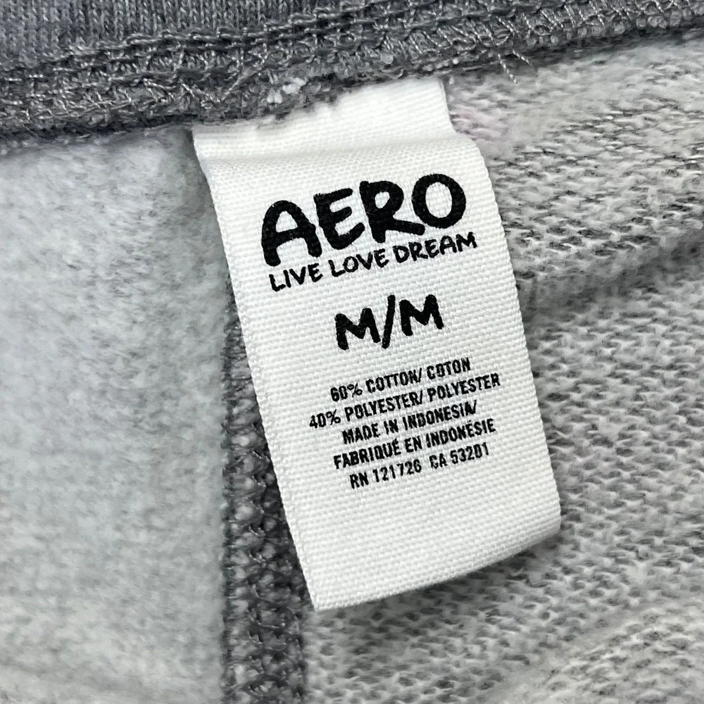 Aeropostale Sweatpants Womens Medium Grey Aero Live Love Dream Sequin Low Rise